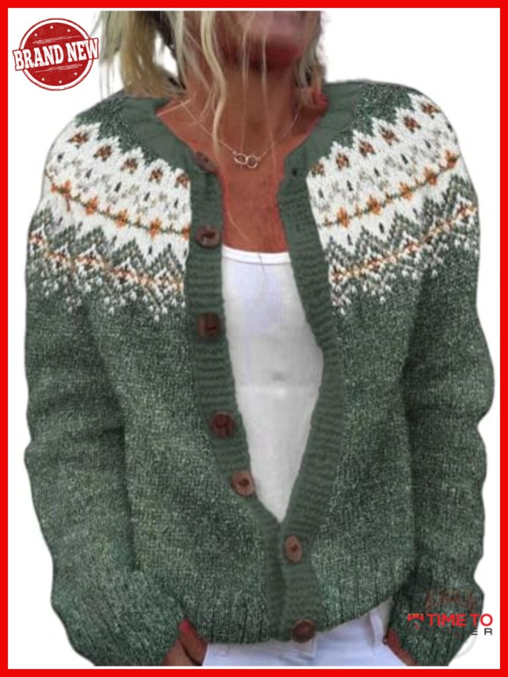 Women's Funny Christmas Tree Long Sleeve Button Knit Cardigan Sweater Fall
